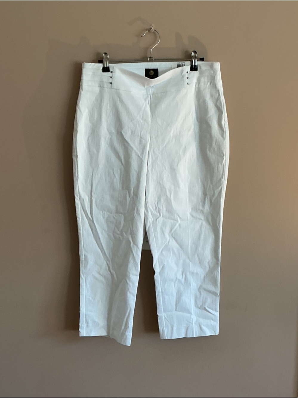 White Classic Cropped Women’s Dress Pants
